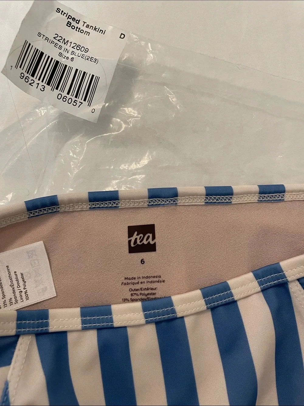 Tea Collection Blue and Cream Striped Kids Swim Bottom